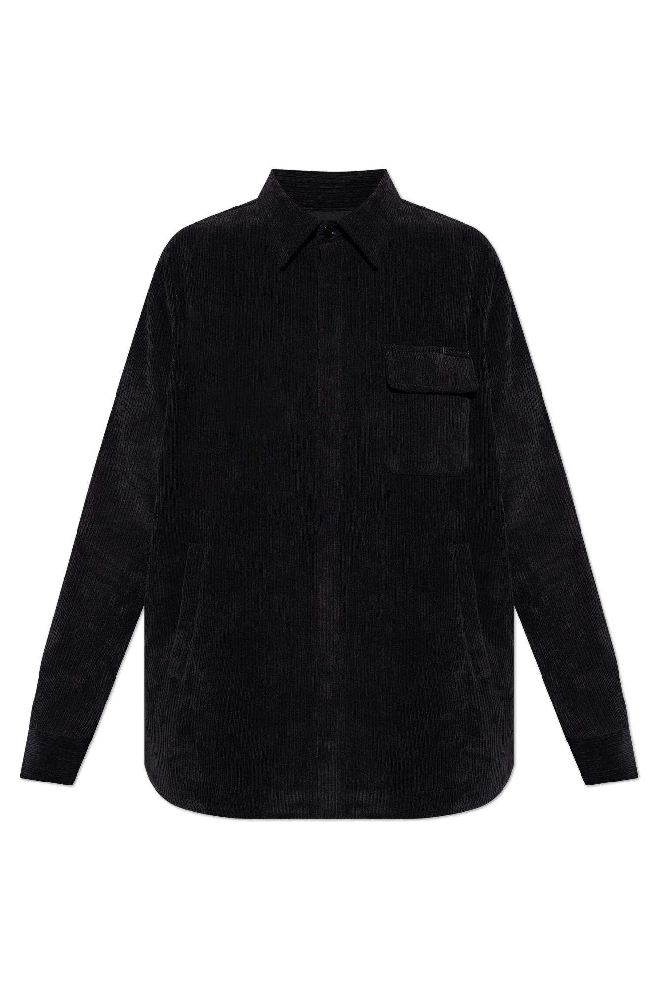 Dolce & Gabbana Navy Logo Embroidered Corduroy Trousers